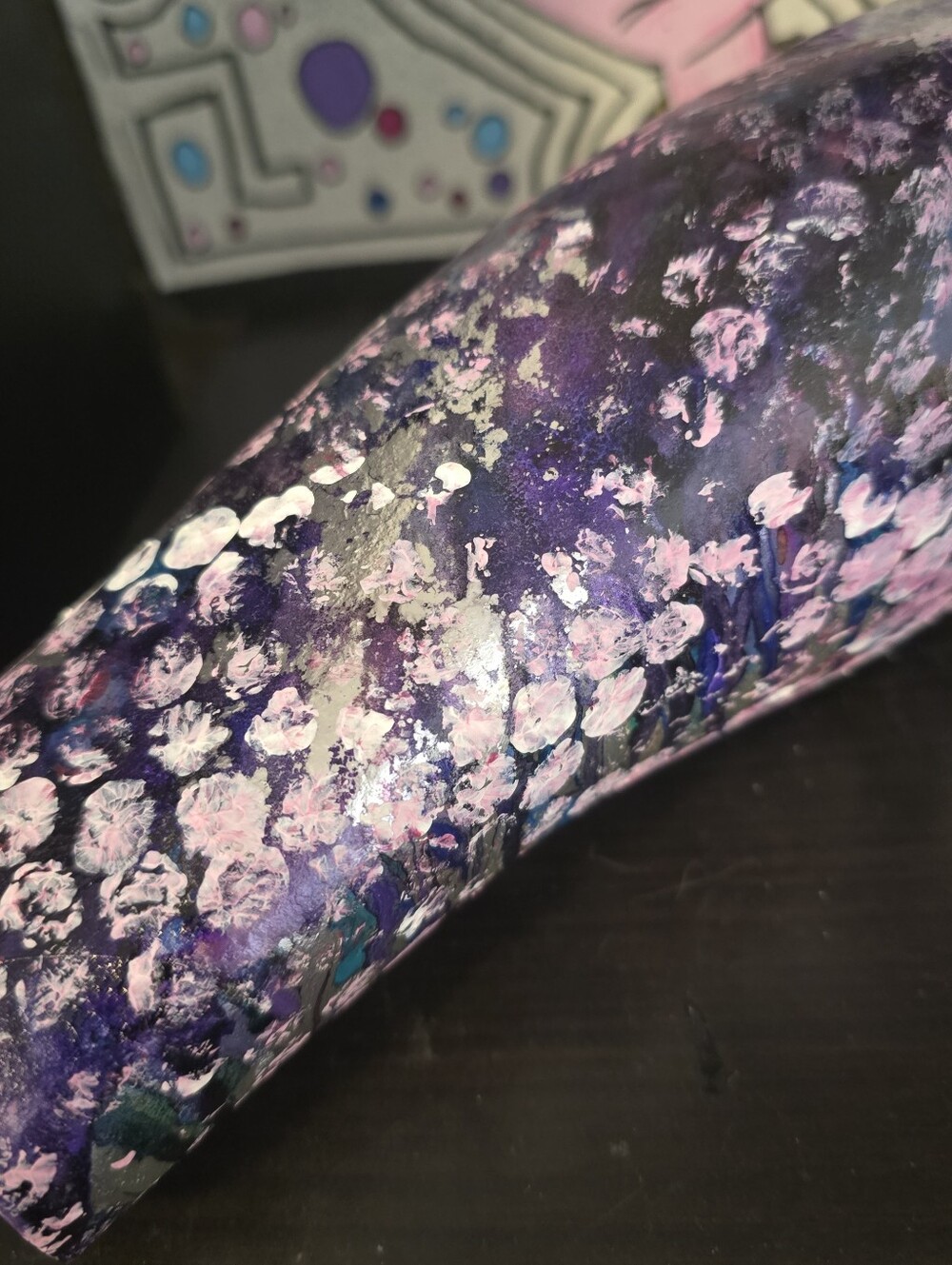 HANDCRAFTED Upcycled Mannequin Arm HANDPAINTED Abstract Tabletop Art Decor - Picture 7 of 17
